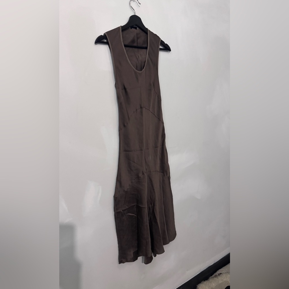 Joseph Georgette Silk brown dress. Size 38